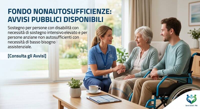 AVVISI PUBBLICI PER L’ATTUAZIONE DI PROGETTI A VALERE SUL FONDO PER LE NON AUTOSUFFICIENZE – MISURE SERVIZI– ANNO 2025/2026
